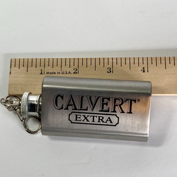 Calvert Extra Mini Flask Keychain Stainless Steel 2 ounce - Picture 3 of 9